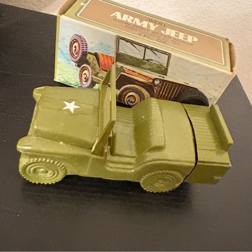 Avon Olive Army Jeep Toy